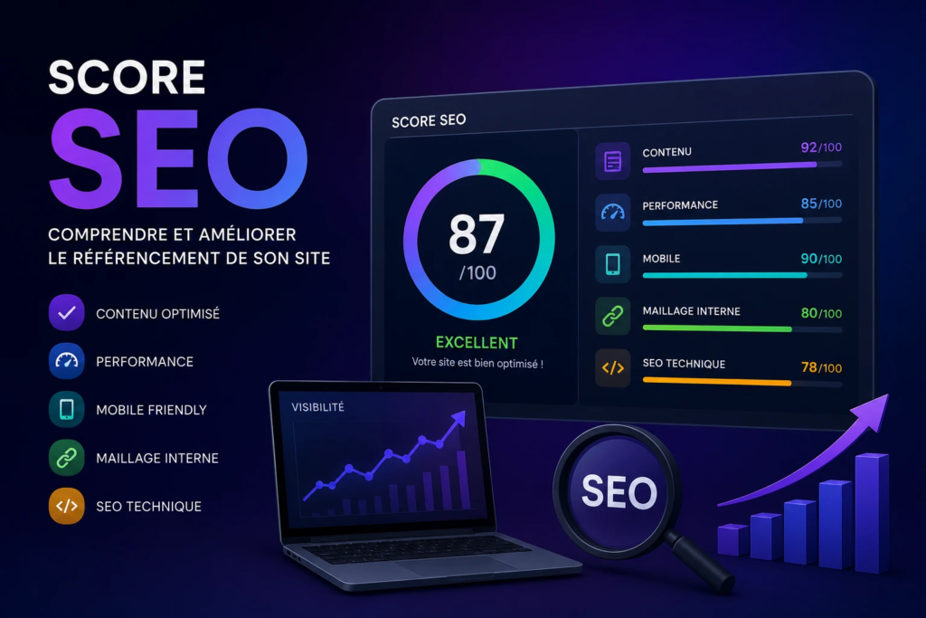 Score SEO : tableau de bord d'analyse du référencement naturel d'un site web