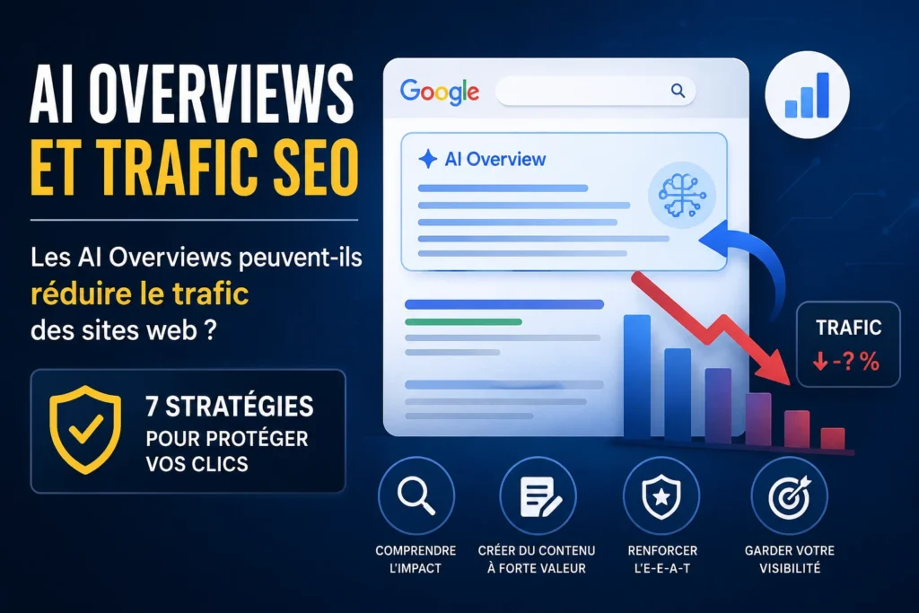 impact des ai overviews sur le trafic seo