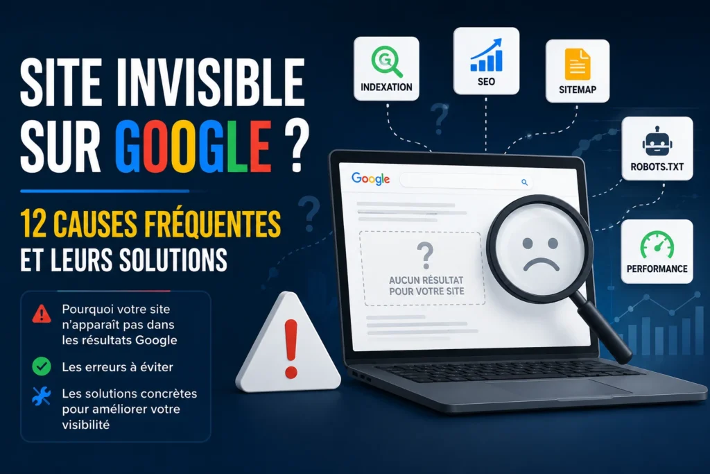 site n apparait pas sur google avec problèmes d indexation seo sitemap robots txt et performance